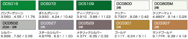 色見本:ダイナカルDCシリーズ(185色)