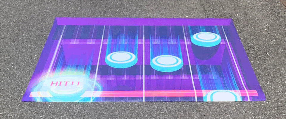 6.音楽ゲームをしているようなトリック3Dアート