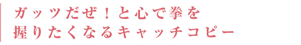 ガッツだぜ! と心で拳を握りたくなるキャッチコピー